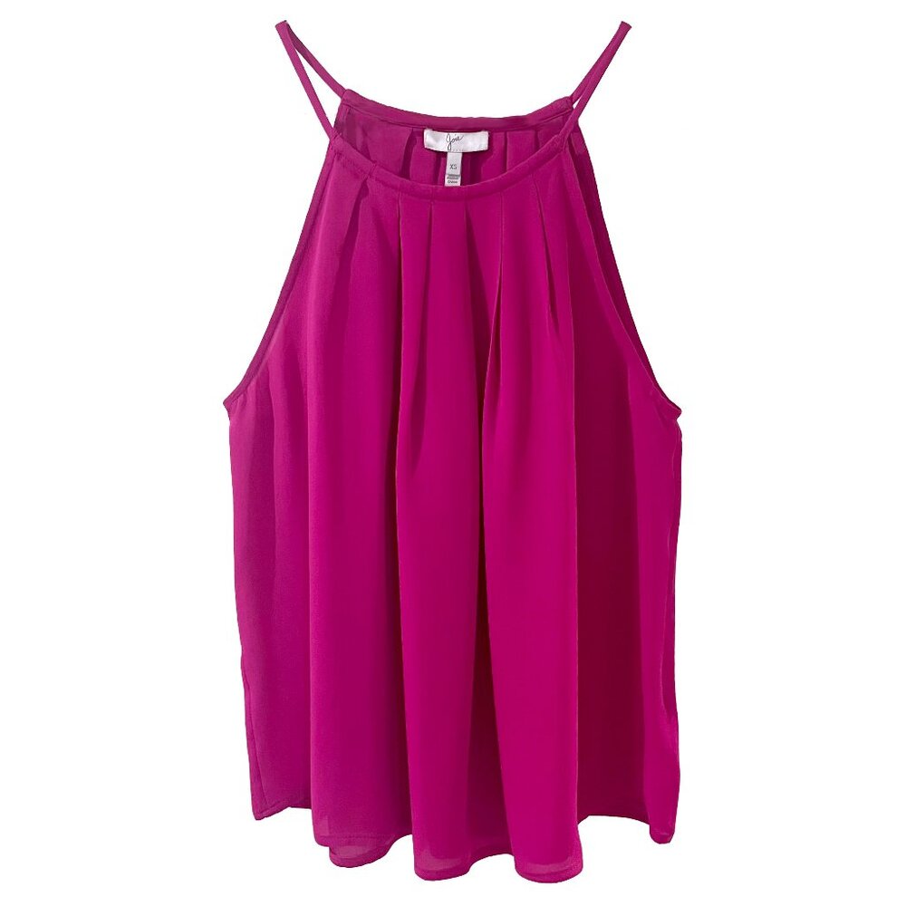 Joie NWOT Fuchsia Pink Silk Tank Cami Blouse Top with Pleat Detail Size XS